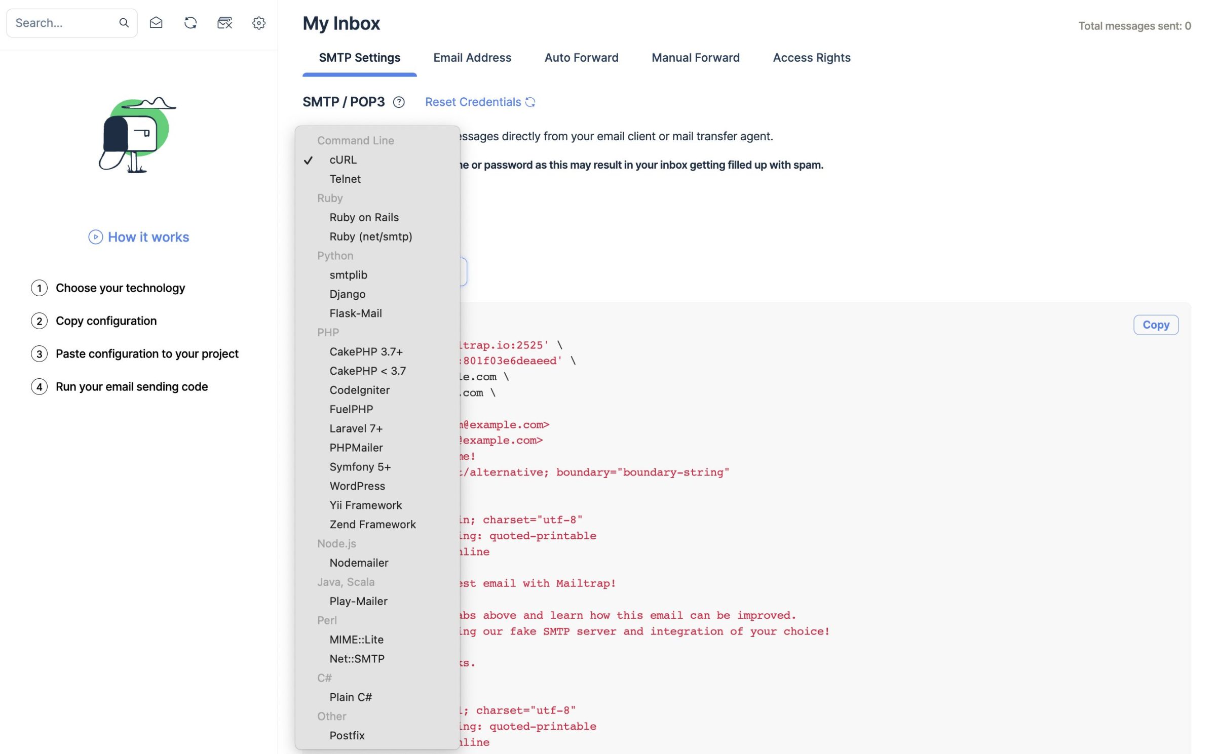 Intégration API de l’Email Testing de Mailtrap